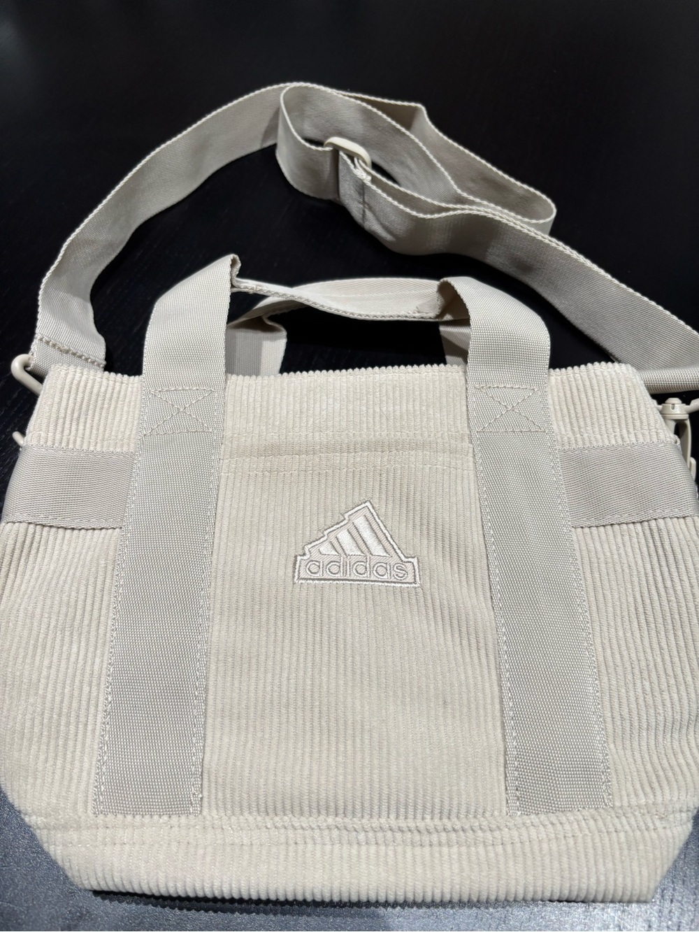 Adidas’s Corduroy Small Cream CrossbodyTote